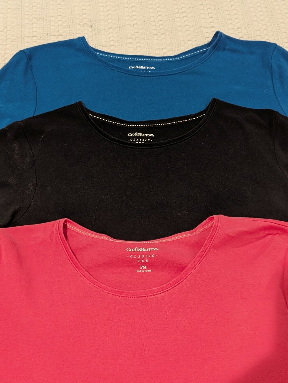 Set Of 3 Under Blazer Dress Tees Petite Medium By Croft And Barrow 🩷🖤💙
